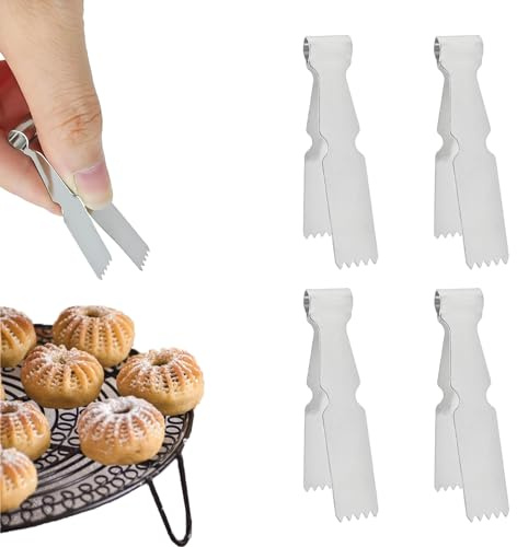 Wbgraceful 4Pcs Cookie Molds, Stainless Steel Tortilla Crimper, Pastry Crimpers, Pie Crust Cutters and Cookie Decorating Tools for Seamless Sealing and Creative Designs