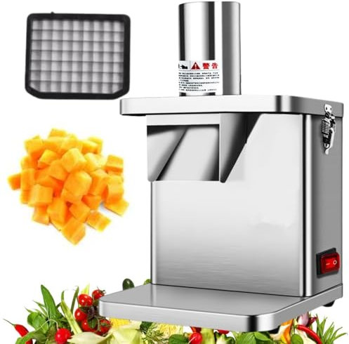 LFfwynog Cortadora trituradora eléctrica, cortadora trituradora eléctrica Profesional de 250 W, máquina de Ensalada eléctrica para Frutas, Verduras, quesos, ensaladora,8.2 * 8.2mm