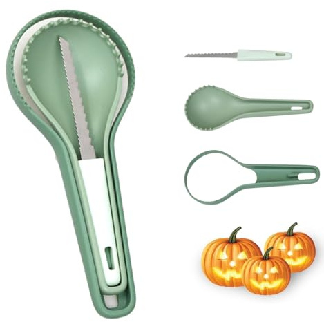 Ruayia Halloween Kürbis Schnitz Edelstahl Kürbis SchnitzWerkzeuge zum Aushöhlen Schnitzen von Kürbisen Jack-O-Laternen