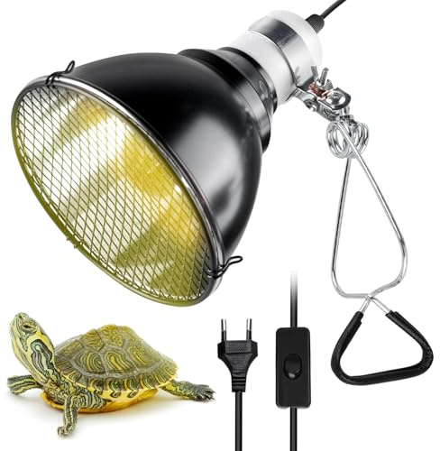 Reptil lampa, E27 200 W kupol terrarium värmelampa, lampskärm för värmelampa, terrarium lampreflektor för infraröda lampor, UVA UVB, skäggiga drakar, utan glödlampa