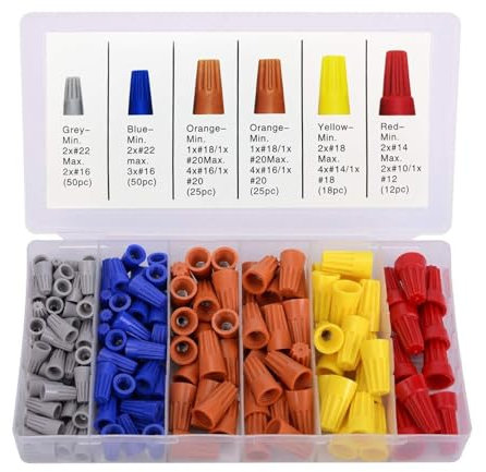 180 Pcs Screw Terminals Wire Caps，Electrical Wire Connectors, Twist Nuts Caps, Spring Insert Wire Nuts Connectors, Cable Connectors, Electrical Cap Cable Quick Connection Terminals