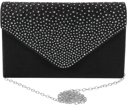 TOGEVAL Borsa da Notte in Poliestere Decorazione in Strass Borsetta Piccola per Matrimonio e Banchetti Adatta per Telefono e Rossetto Elegante e Pratica per Feste e Cerimonie