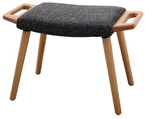 FYZLOIPU Giznxba Ottomane-Fußstütze, Holz-Fußhocker, Leinen-Tritthocker für Erwachsene, Holzgepolsterter Sitzhocker, Kleiner Ottoman für Wohnzimmer, Büro, Küche, Schlafzimmer, Sofa, Sessel,