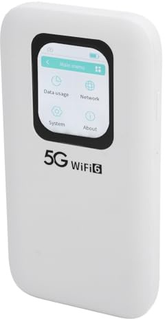WiFi 6 Mobile Hotspot Travel Router With 16 Device Support, 2.01in LCD Screen, IP67 Water Proof, SIM Card Slot for Phone and Tablet