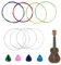MOLZINY 2 Sets Ukulele Saiten Ukulele String Ersatz Ukulele Nylon String Ukulele Teil Nylonsaiten für Ukulelen mit Plektren 4 Saiten pro Set Ukulelen-Zubehör für Konzert/Sopran/Tenor-Ukulele