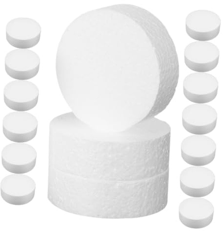 Homoyoyo 16 Piezas Discos de Espuma white Redonda para Manualidades Diy Bloques de Espuma para Esculturas Modelado y Arreglos