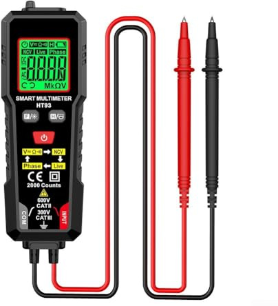 Desiumite HT93 Smart Digital Multímetro Probador de mano con detección NCV Apagado automático para resistencia de voltaje Prueba en vivo Prueba de fase