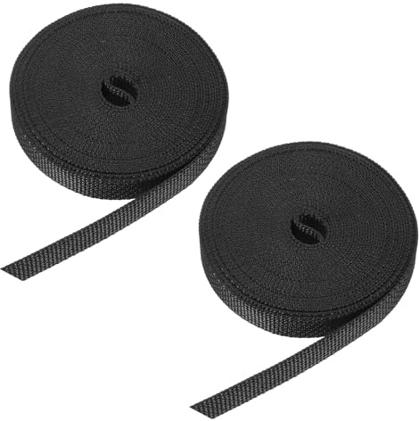 QUARKZMAN 2 Stück 6m Rolladengurt 14 mm für Rolladen Aufschraubwickler Gurtwickler Aufputz, Türen Fenster Rolladen Gurtband Jalousie Rollladen Austauschen Reparaturset, Schwarz