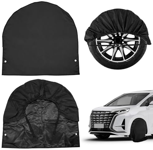BEASAFY 2 Pièces Housses de Pneu, 27 à 29 Pouces Housses de Protection Anti UV, Oxford Imperméable Couvre Pneus de Voiture, Noir Couverture Protecteur Anti Poussière pour Voiture