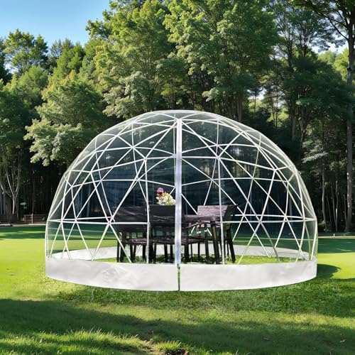 Tenda a cupola geodetica con copertura trasparente, resistente alle intemperie per campeggio all'aperto e serra