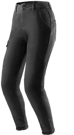 REBELHORN Faster Lady Motorradjeans Motorradhose Damen | Denim | Aramidfaser Futter | Knie und Hüftprotektoren Stufe 2 | Cargotasche | Schutzstufe AA | Tapered Fit