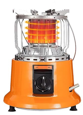 Tragbarer 3700-W-gasheizer, Multifunktionaler Freistehender Kochherd mit Edelstahlgriff, Einstellbarer Feuerkraft, Raumwärmender Ofen für Reisen, Camping, Drinnen Und Draußen orange