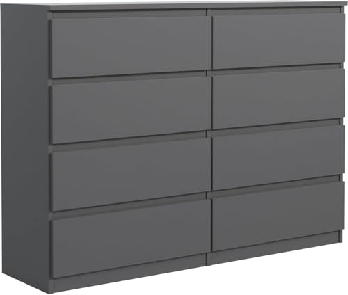 meble masztalerz Kommode 100, 6 Schublade, Anthrazit | Kommodenschrank 100x39x101, 5 cm, Moderne Schubladenschrank, Sideboard für Wohnzimmer, Flur & Schlafzimmer