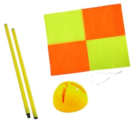 KIXZSAZ Fußball Eckfahne, zuverlässige und tragbare Fahnen für Spiele, leuchtende Farben, Trainingsausrüstung , 1 m Langer Pfahl, gelber Sockel , 37 x 47.5 cm