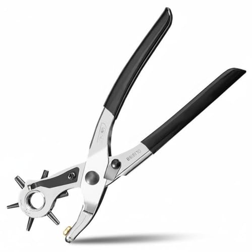 KiBcsLic Perforadora de Cinturones Multifuncional Perforadora Cinturones Múltiples Tamaños Pinza Sacabocados de Cuero para Manualidades, Hogar, Dl1919b Plástico