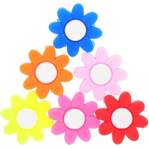 MOBUTOFU Amortiguador de Silicona para Tenis Forma de Flor Paquete Mixto de 6 Unidades Accesorio Antivibración Portátil para Raquetas de Tenis Amortiguador de Vibraciones Color Aleatorio