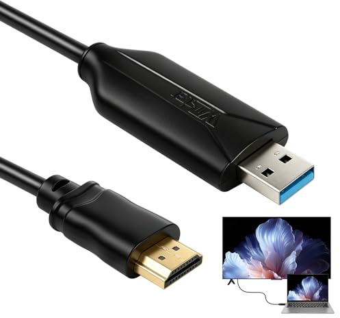 Cable Adaptador USB 3.0 a HDMI 1,5M Convertidor de Vídeo 1080P para TV