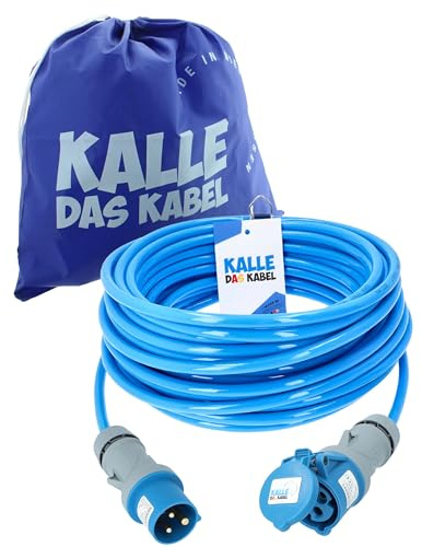 KALLE IL Prolunga CEE 230 V H07BQ-F 3G 2,5 mm² Cavo di qualità superiore per industria, edilizia, barca, donna, campeggio, con 15 anni di garanzia 50 metri