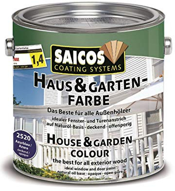 Saicos Farbe für Haus und Garten 2,5 Liter azurblau