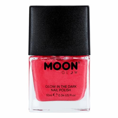 Moon Glow, im Dunkeln leuchtender Nagellack, 10 ml, phosphoreszierender Nagellack (Rot, 1 Stück)