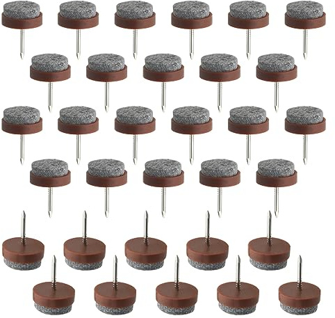 TOVOT 32 Stück Filzgleiter Braune Filzgleiter für Stühle Filzgleiter Nagel (20MM)