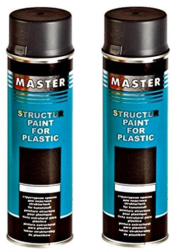 Troton STRUKTURLACK SCHWARZ 2 x 500ml 1K SPRAY KUNSTSTOFF PLASTIK LACK STRUCTURE PLASTIC PAINT