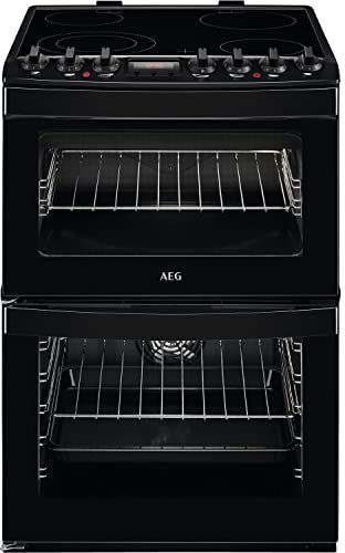 AEG 60cm Double Oven Electric Cooker - Black
