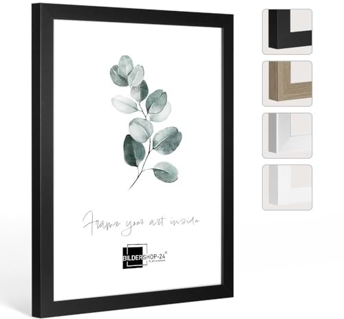Bildershop-24 Bilderrahmen modern stabil RahmBig Schwarz 100 X 150 cm Rahmen für Bilder Urkunden Poster Farbe & Größe wählbar