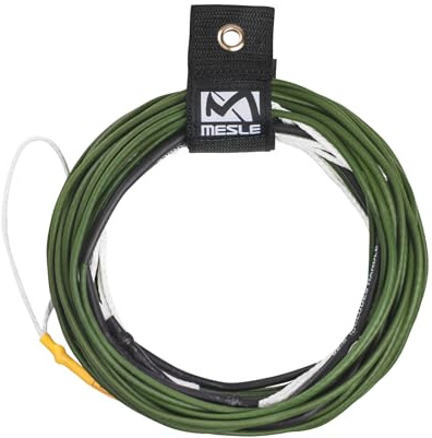 MESLE Wakeboard Haupt-Leine Ten 80', Non-Stretch Silikon Rope, Länge 24,4 m - 15,2 m, 7 Sektionen, Dyneema-Silikon Wettkampf-Seil, schwimmend, inkl. Rope Keeper