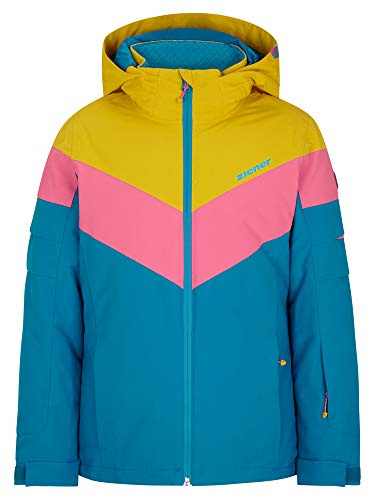 Ziener Alja Junior Girls' Ski Jacket Waterproof Windproof Warm, girls, Children's ski jacket, winter jacket, waterproof, windproof, warm, 207907, Steel blue, 104 (EU)