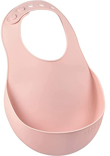 Béaba - Babylätzchen aus Silikon - Wasserdicht - Mehrfach verstellbare Halsweite - Flexibel und Leicht - Ultraweich - Einfach zu reinigen - Große Auffangschale - Rosa
