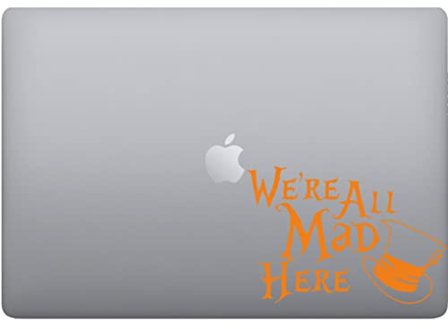 Adesivo alice-cappellaio matto- per pc computer tablet(2 pz) Laptop Sticker Decalcomania decalcomania arte mela -Vinile colore a scelta COD.P0023(Arancione)