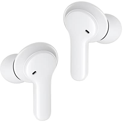 Boompods Bassline Compact True Wireless Bluetooth Kopfhörer - Kabellose In-Ear Ohrhörer mit Ladebox, 27 Std. Spielzeit, Touch-Steuerung und Wasserschutz IPX4, Ear Buds mit Mikrofon, Weiß