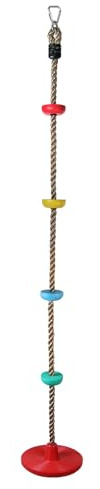 ALPIDEX Enfants Ninja Slackline 15 m Obstacles Parcous Set Nœuds Echelle Corde Balançoire Échelle Escalade Accessoires Extensible Warrior Course Jardin, Stil:Corde à Grimper