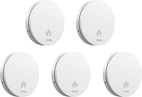 Meross Rilevatore di Fumo, Allarme Antincendio con Batteria Da 10 Anni, Allarme Antincendio Compatibile con La Camera Da Letto con Funzione Muto E Autotest, Testato Secondo Vds Din En 14604