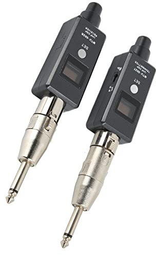 Focket Kabelloses Mikrofonsystem, 2,4 GHz Kabelloser XLR-Mikrofonsender und -empfänger, Wiederaufladbarer Kabelloser Mikrofonadapter für Dynamisches Mikrofon, Audiomixer, PA-System, Lautsprecher