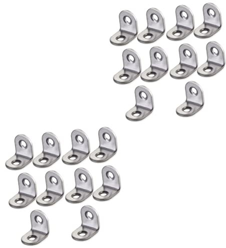 TEHAUX 2 Sätze Rechtwinkliger Halterungssatz Aus Edelstahl 20 Mm Metall 90 Grad Silber-finish 4 X 16 Mm Schrauben Im Lieferumfang Enthalten 10 Stück * 2