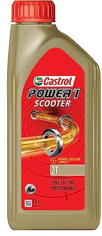 CASTROL Power1 Scooter 2T, Huile Deux-Roues Moteur 2 Temps, 1L