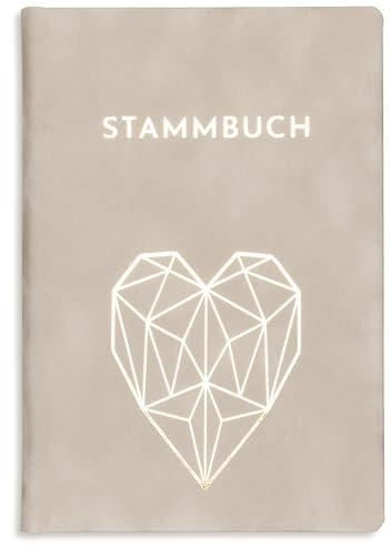Stammbuch Grau Serca Samt Gold Herz Hochzeit Standesamt und Kirche incl. Einleger