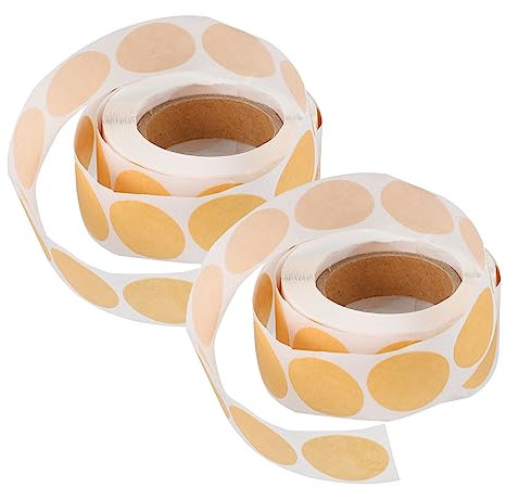 Runde Klebeetiketten 2 Rollen aus Kraftpapier, Selbstklebend, Khaki