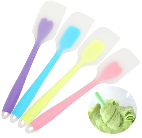 4 Pezzi Grande Leccapentole Silicone Manico Lungo 28 Cm Spatola Utensili Cucina, Spatole in Silicone Multicolore Resistenti Per Dolci, Spatola Silicone per Mescolare Crema Torta, Alta Resistenza 230°C