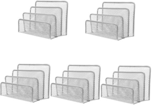 Operitacx 5stücke Metal Organizer Für Schreibtisch Dreigeteilter Buchständer Und Magazinhalter Metall Für Büro Zuhause Und Konferenzräume Stilvolle Ablage Für Dokumente Und Bücher