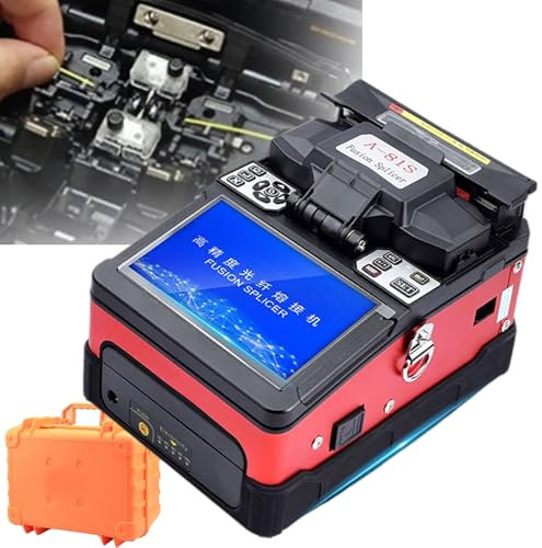 Hoiaost Giuntatrice A Fusione Fibra Ottica A 4 Motori, Giuntatrice Fibra, Dotata Giunzione 7s, Riscaldamento 18s, Display LCD 5,0 Pollici, Giuntatrice Fibra Ottica Progetti Ftth E Giunzione Cavi