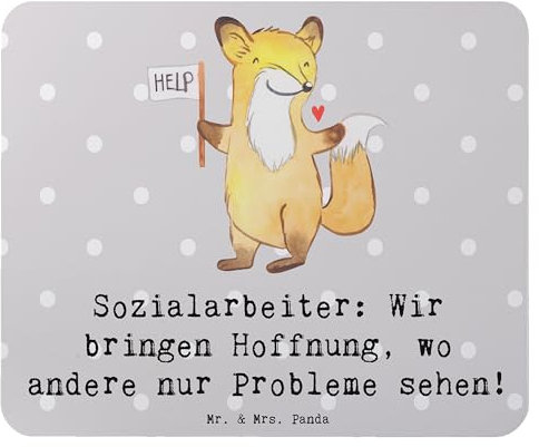 Mr. & Mrs. Panda Mauspad Sozialarbeiterin Hoffnungsträger - Geschenk, Unterstützung, Arbeitszimmer, Berufsliebe, Handarbeit, Büroausstattung,