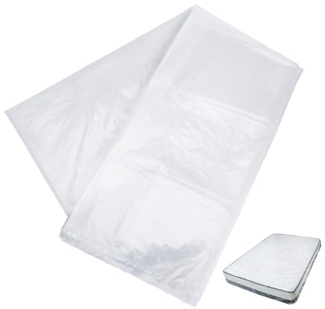 Alipis Housse de Rangement Blanc pour Matelas en PE Polyéthylène pour Protection et Stockage Grosse Poche Réutilisable à Domicile ou Lors du Déménagement