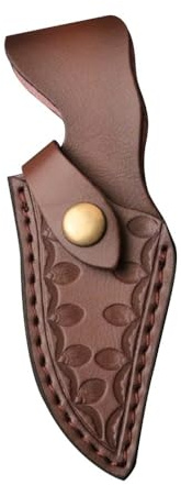 Läderknivfodral, 6,3 tum rakt knivfodral i läder, med bältesspänne, för 7,5 cm knivlängd och 3,5 cm bredd
