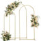 Barra decorativa ajustable dorada de 120 – 260 cm, arco de mesa de metal estable con pinzas para bodas, Navidad y fiestas | incluye accesorios de montaje e instrucciones (idioma español no garantizado