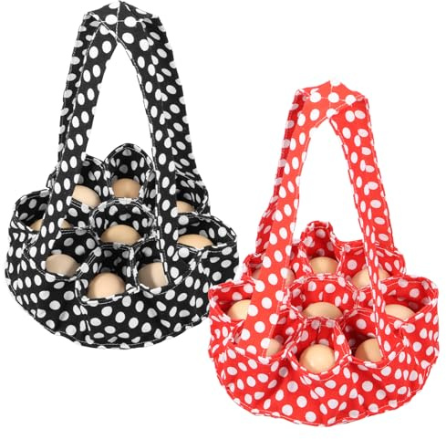 2Pcs Egg Bags Mini Egg Collecting Basket with 9 Pouches Gathering Basket for Farmhouse Chicken Hen Duck Goose Eggs Holder Bags Housewife Garden Transporting Storage Canvas Fresh Eggs Bag