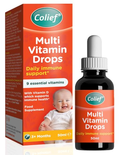 Colief Multivitamin Drops Daily Immune Support for Growing Babies and Children Multi-Vitamin with 9 Key Vitamins 50ml