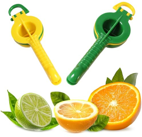 DIFLAX 2 Pièces Presse Agrumes Manuel Presse Citron Presse Citron Presse Agrume Manuel Très Résistant Presse Citron Manuel pour Cuisine Bar Restaurant (Jaune+Vert)